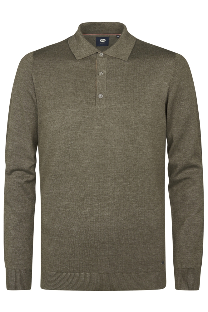 POLO MET KNOOPSLUITING M 3050 KWC204 6174 Mossy Stone